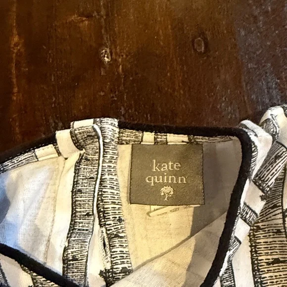 Kate Quinn Black and Cream Striped Kids Dress - Picture 2 of 3